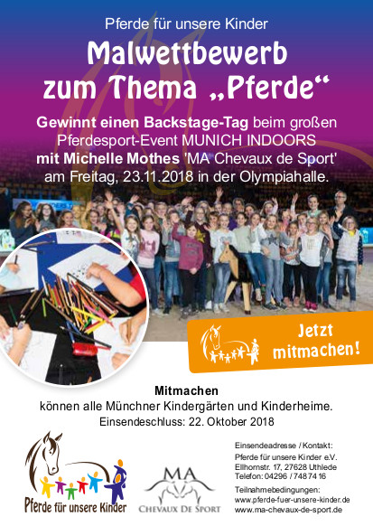 Plakat Munich Indoors Malwettbewerb - Pferde für unsere Kinder eV (I)