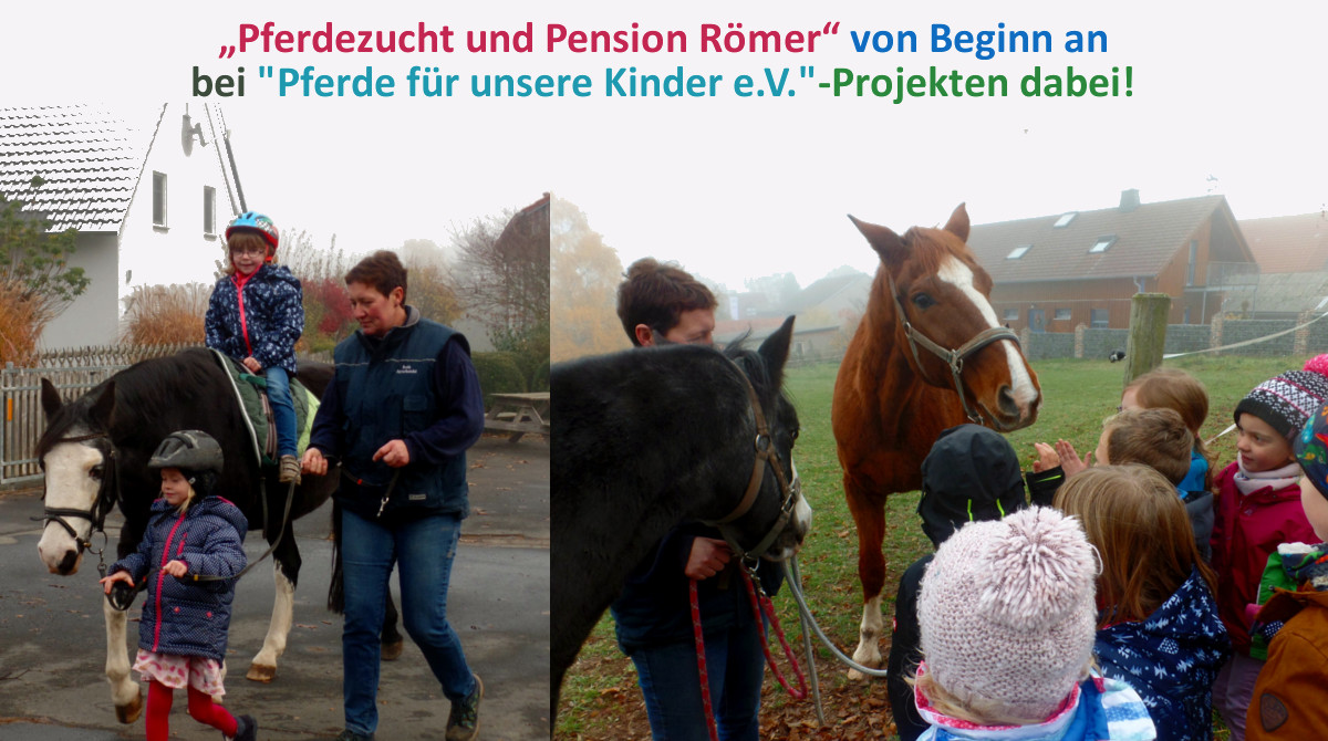 Familie Römer-Stauber unterstützt mit Pferdezucht und Pension Römer“„Pferde für unsere Kinder e.V.“-Projekte Familie Römer-Stauber unterstützt mit Pferdezucht und Pension Römer“„Pferde für unsere Kinder e.V.“-Projekte