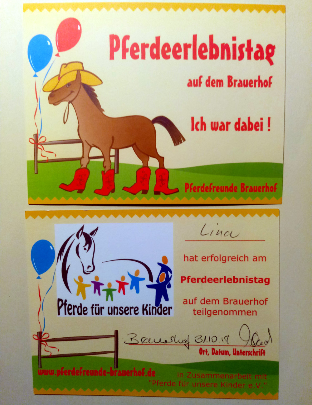 Pferde für unsere Kinder e.V. Pferdeerelbnistag Pferdefreunde Brauerhof (II)